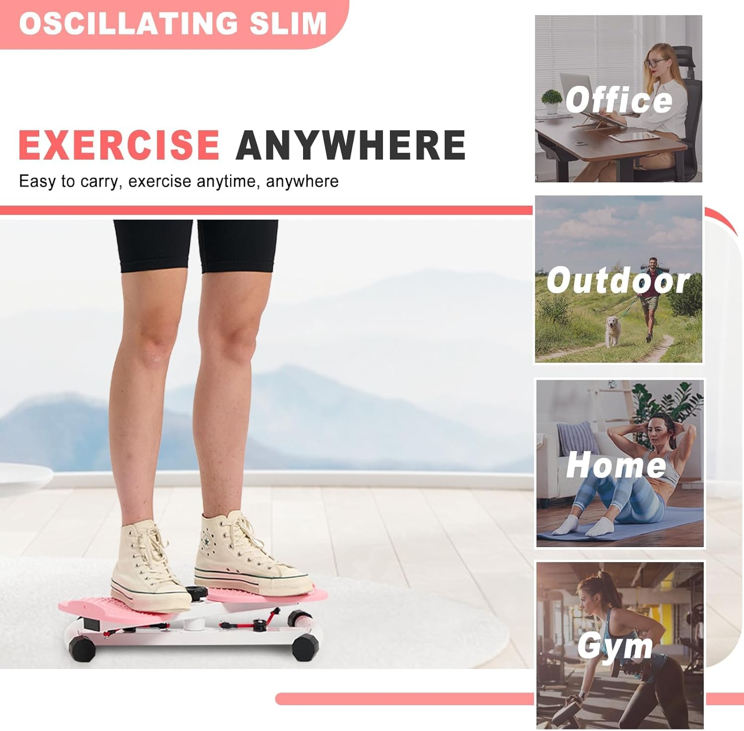 Waist Twister Machine with Resistance Bands, 300 Lbs Weight Capacity, Non-Slip Twist Board, Noiseless Ab Twister for Belly Fat Loss, Home Gym Equipment for Women/Men image number 5