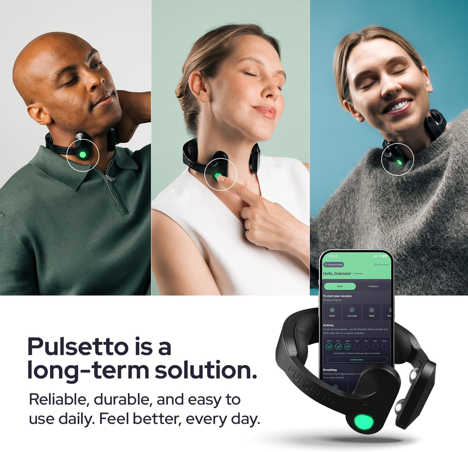 Pulsetto FIT Vagus Nerve Stimulator for Better Sleep & Stress Relief - Patented Neuro Sleep Aid Device - Personalized Relaxation Wearable for Burnout, Recovery, Rejuvenation and Long-Term Wellness image number 1