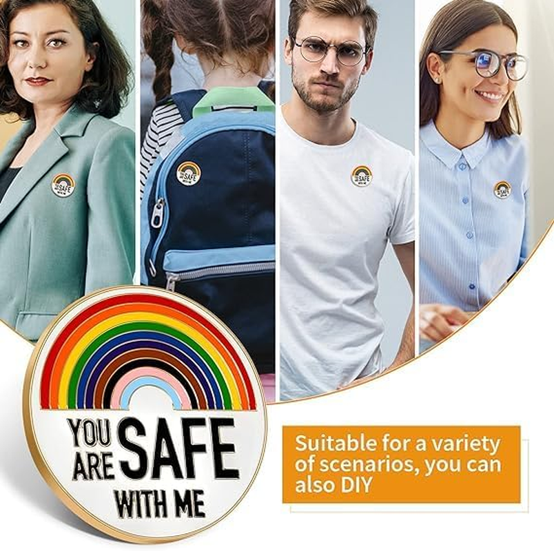 WEZCHUGHAOL 2PCS YOU ARE SAFE with Me,Enamel Pins,Nurse Doctor Medical Students Pins,Rainbow Brooch Lapel Pin,Enamel Pins for Clothing Backpack Hat Decoration,Funny Badge Jewelry Gift image number 5