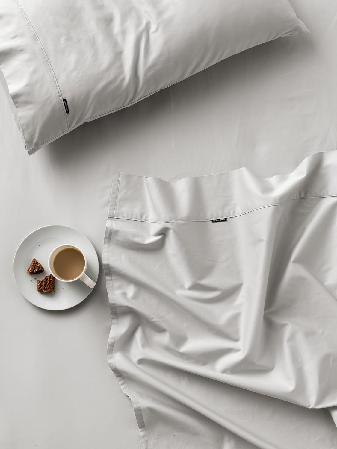 Linen House 500TC Cotton Sateen Sheet Set, Queen, Taupe