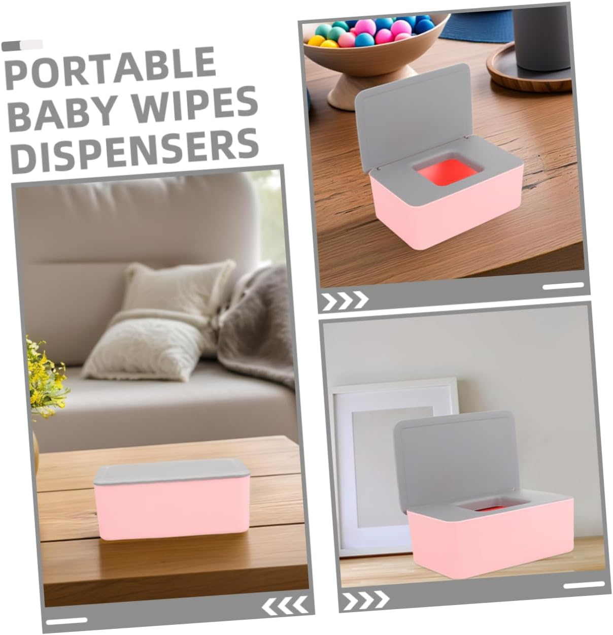 BESTOYARD 2Pcs Large Capacity Wipes Container Material Portable Wet Tissue Box Sealed Lid image number 2