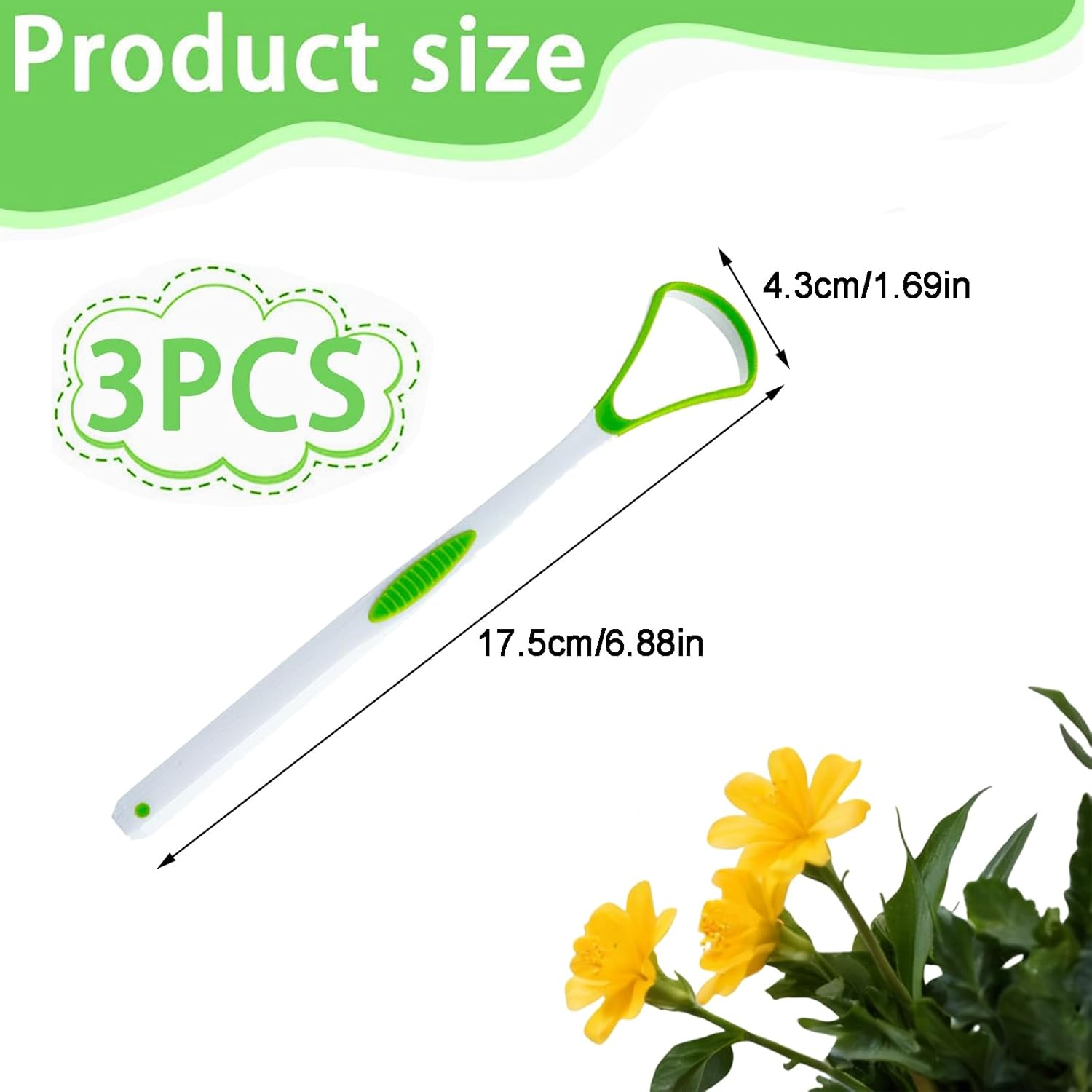3PCS Tongue Scraper Set, Soft Silicone Cleaners, BPA Free Oral Care Tools image number 6