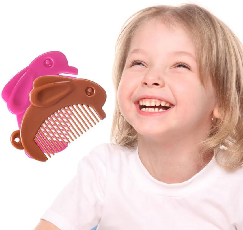 Ximimark 4 Pc Solid Color Lovely Rabbit Shaped Comb Portable Hair Comb Easy to Carry Easter Bunny Hair Styling Tool for All Type of Hair image number 6