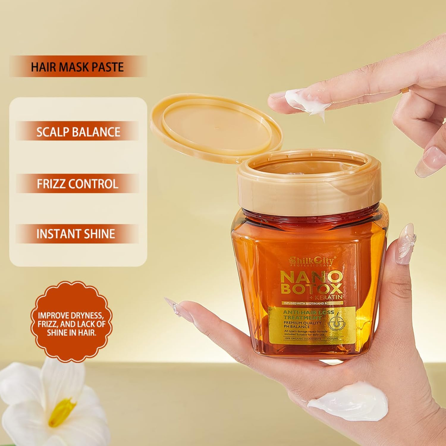 Professional Nano Keratin Hair Mask | Deep Repair for Keratin, Nanoplasty & Coloured Hair | Biotin & Protein-Rich, Sulphate-Free | 250Ml image number 5