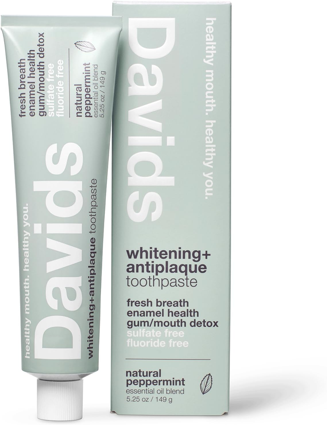 Davids Natural Toothpaste, Whitening, Antiplaque, Fluoride-Free, Sls-Free, Xylitol, Peppermint Oil, 5.25 Oz, Tube Roller Included by Davids Natural Toothpaste image number 4