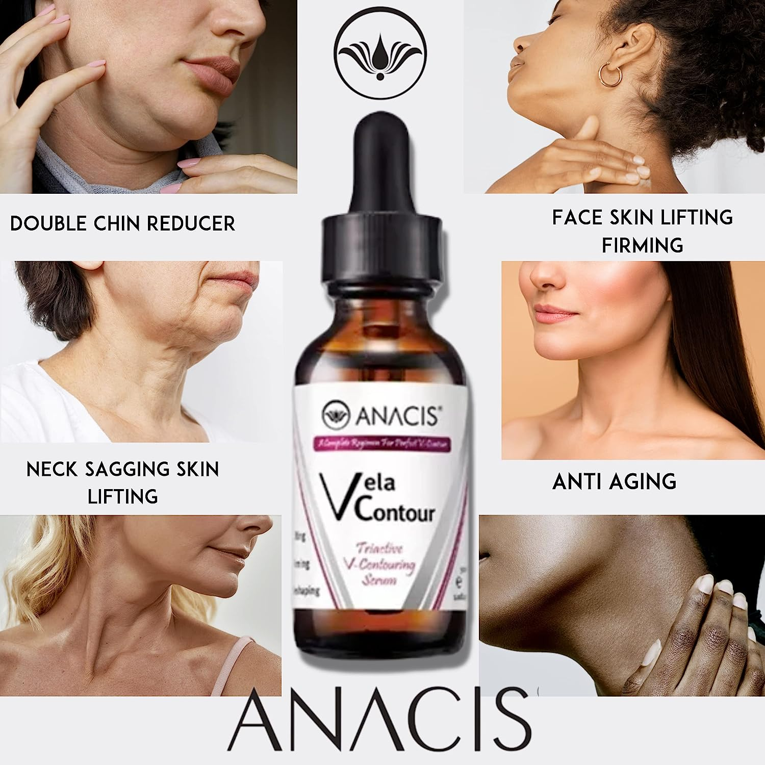Advanced Neck Serum &ndash; Works for V Line Neck Chin Jawline - Fine Lines - Neck Wrinkles - Sagging Skin - for Women and Men (Serum)