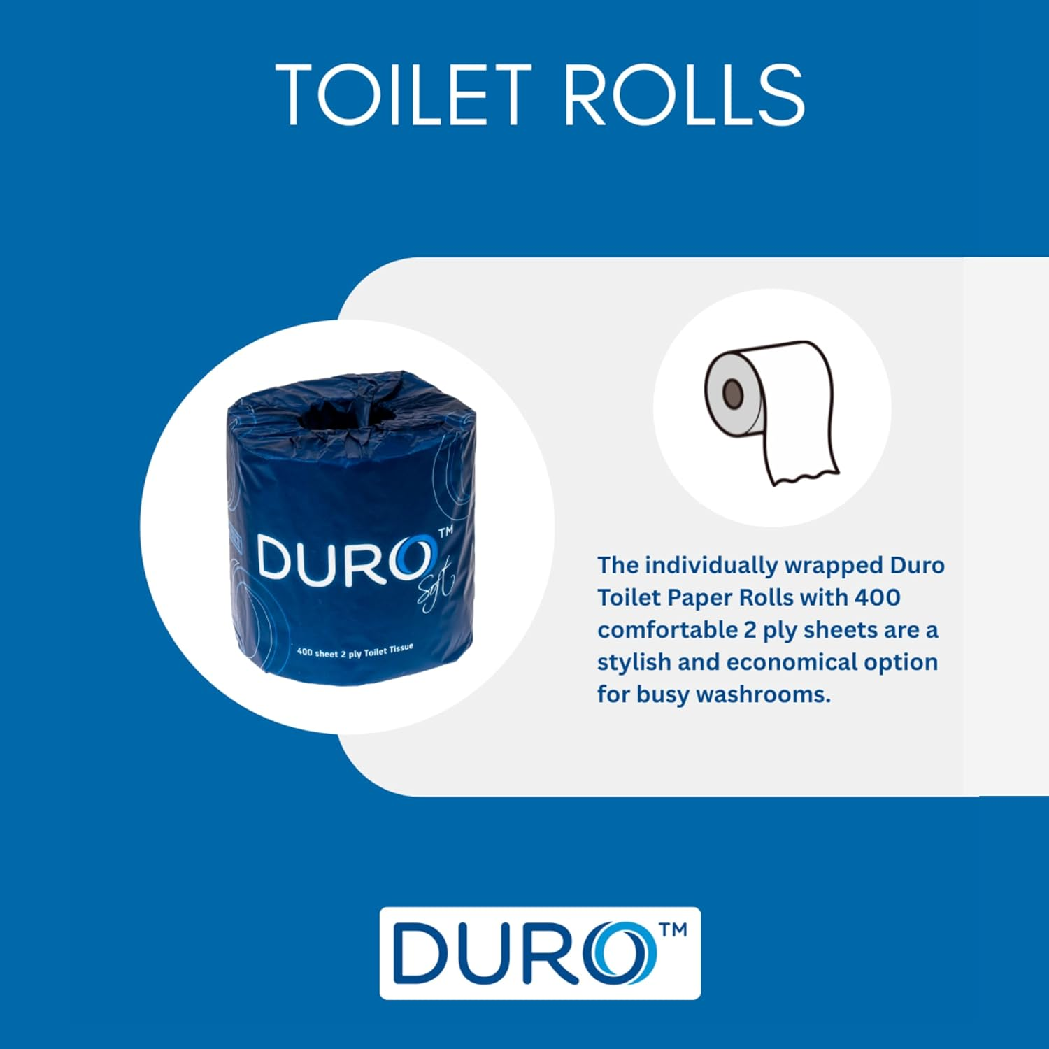 Duro 2 Ply Toilet Paper Roll 48-Pieces, 400 Sheet image number 2