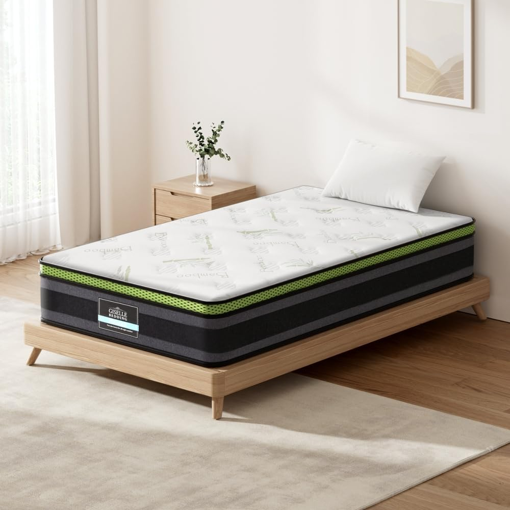Giselle Mattress Pocket Spring Gel Foam Bed Euro Top Medium Firm 30Cm KS image number 1