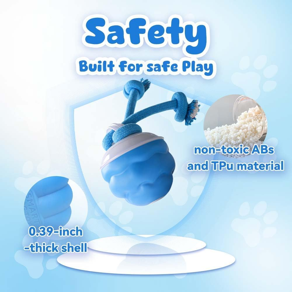 Interactive Dog Ball Toys, Sturdy and Durable Design Intelligent Jumping Ball, Power Tail Dog Toys, Motion-Sensing Rolling and Squeaking Ball, Suitable for Small/Medium-Sized Dogs to Use image number 6