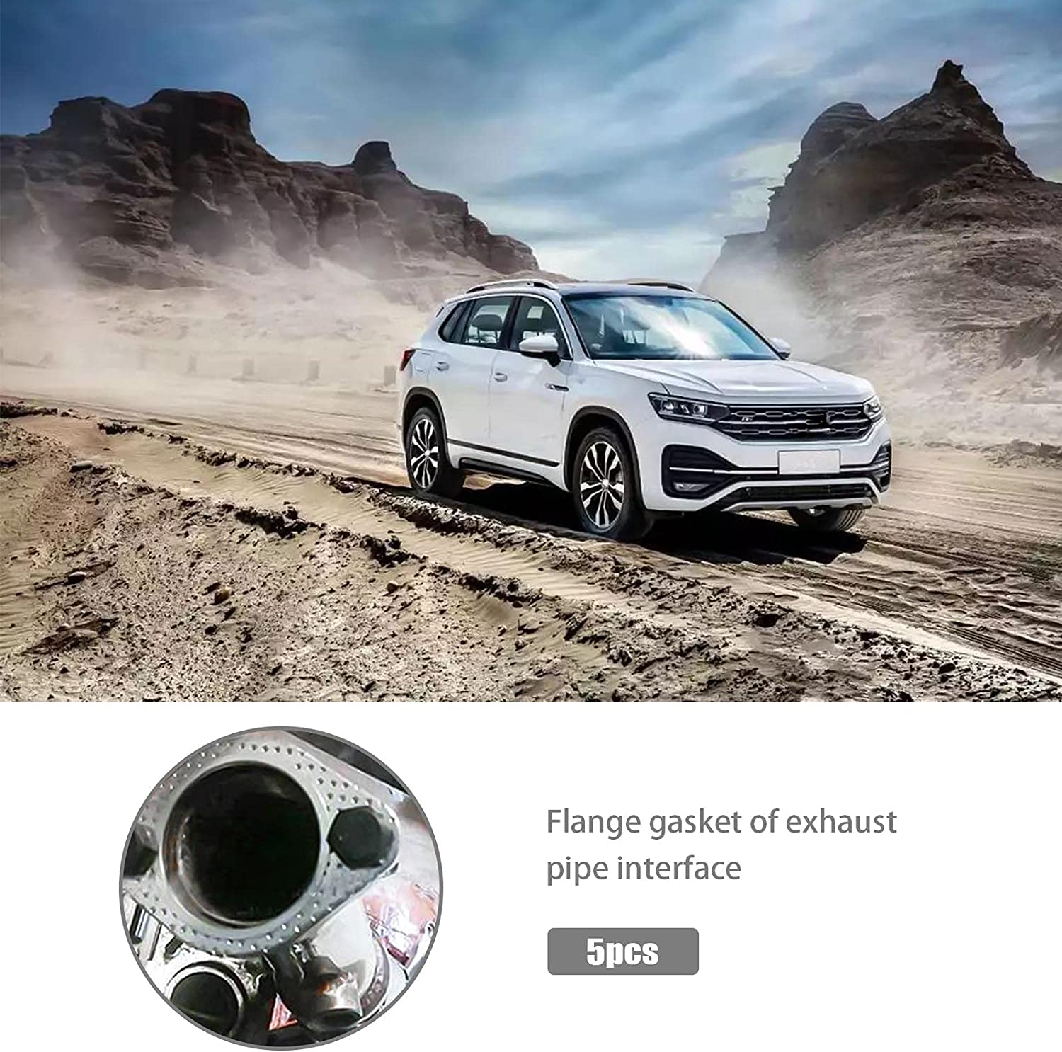 Emsea 5X Exhaust Gasket 2 Bolt 2.5Inch Downpipe Metal Jacket Reinforced Turbo 100Mm image number 2