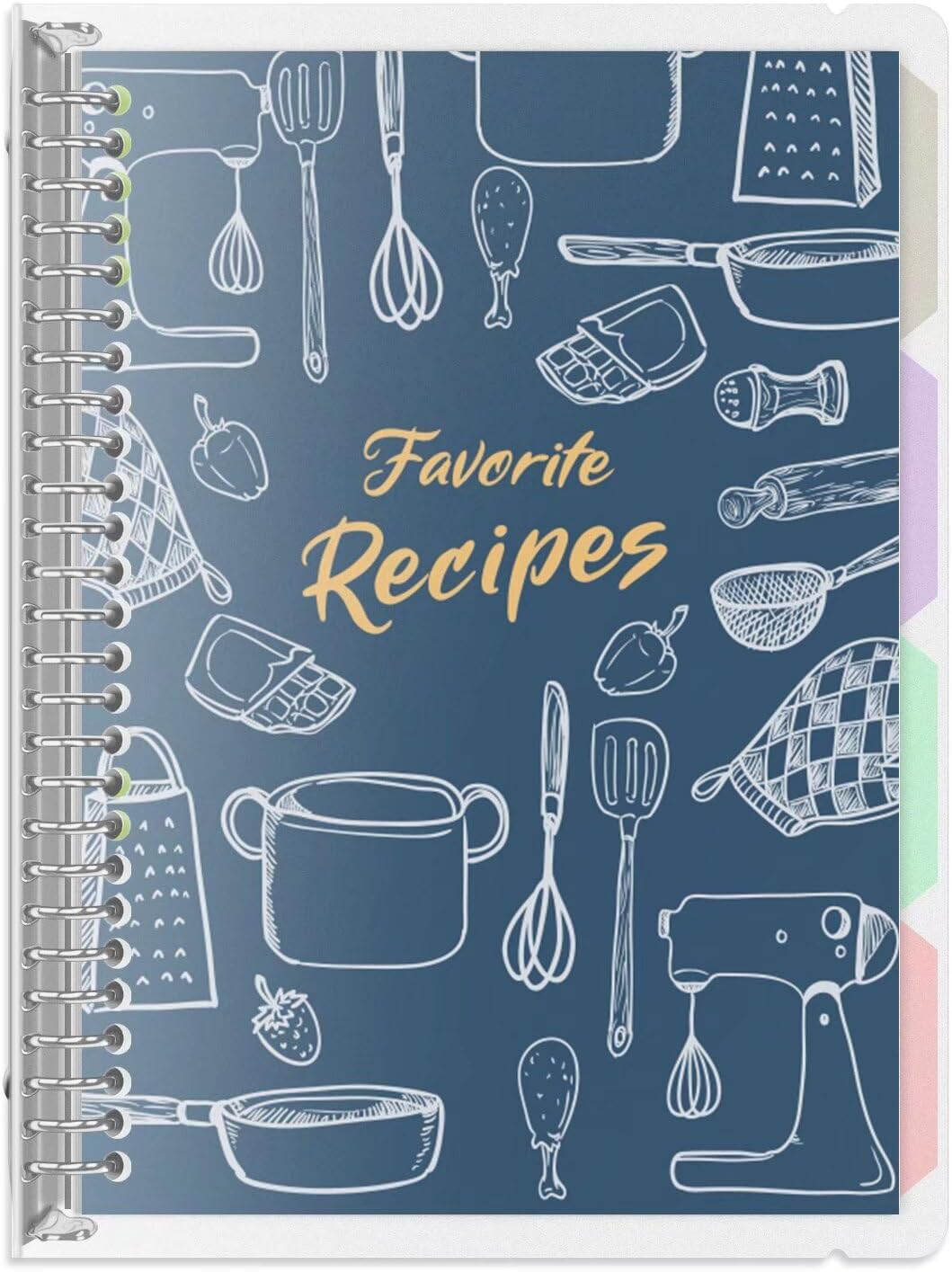 Blank Recipe Book to Write in Your Own Recipes, 8.5" X 11" Removable Hardcover Family Recipe Binder with Dividers, Customized Personal Recipe Book Hold 140 Recipes (Salvia Blue)