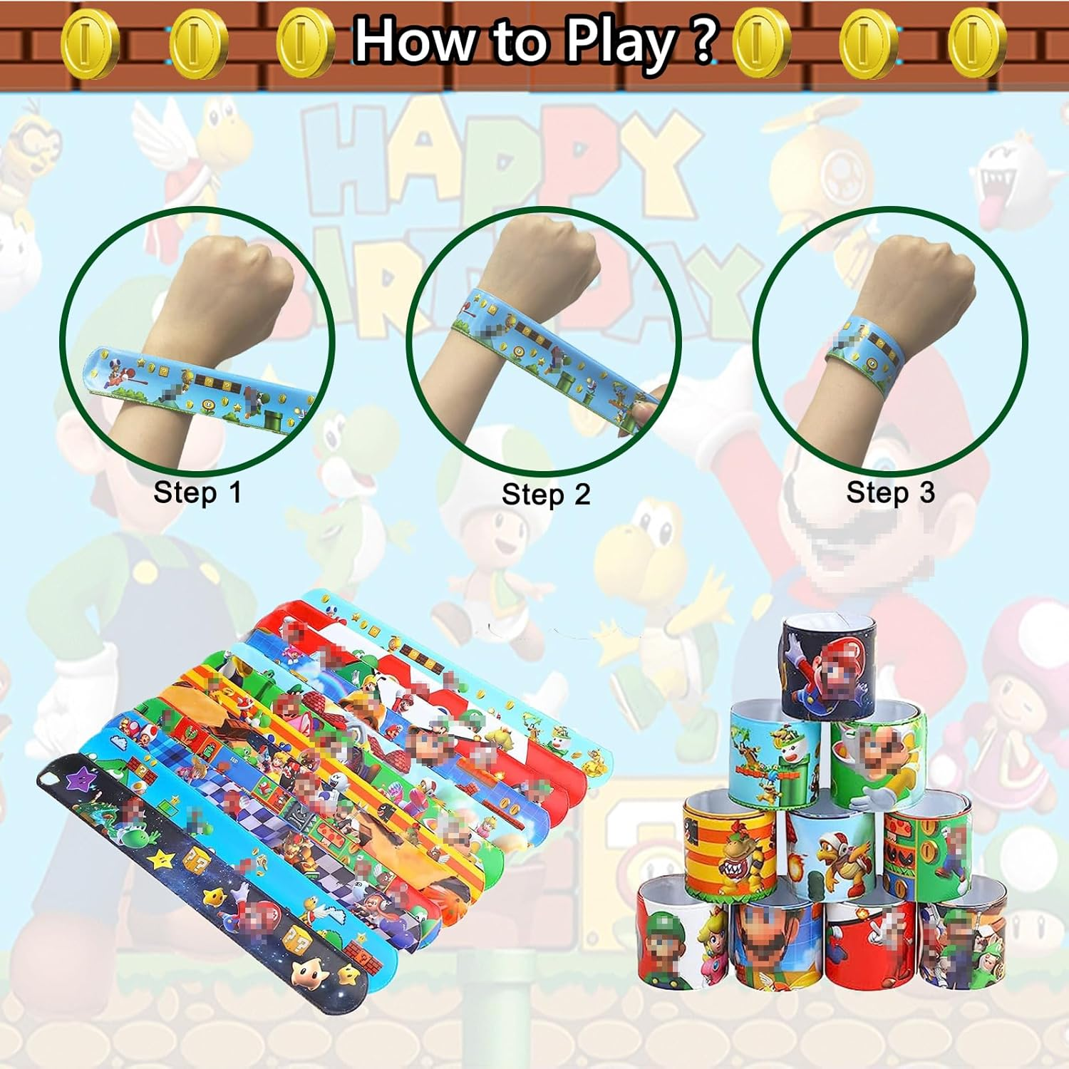 Cartoon Party Bags Children'S Birthday, Cartoon Slap Bracelets, Cartoon Gift Bags, Cartoon Stickers, Cartoon Tattoo Children, Cartoon Theme Party Decorations for Boys and Girls, Fans image number 1