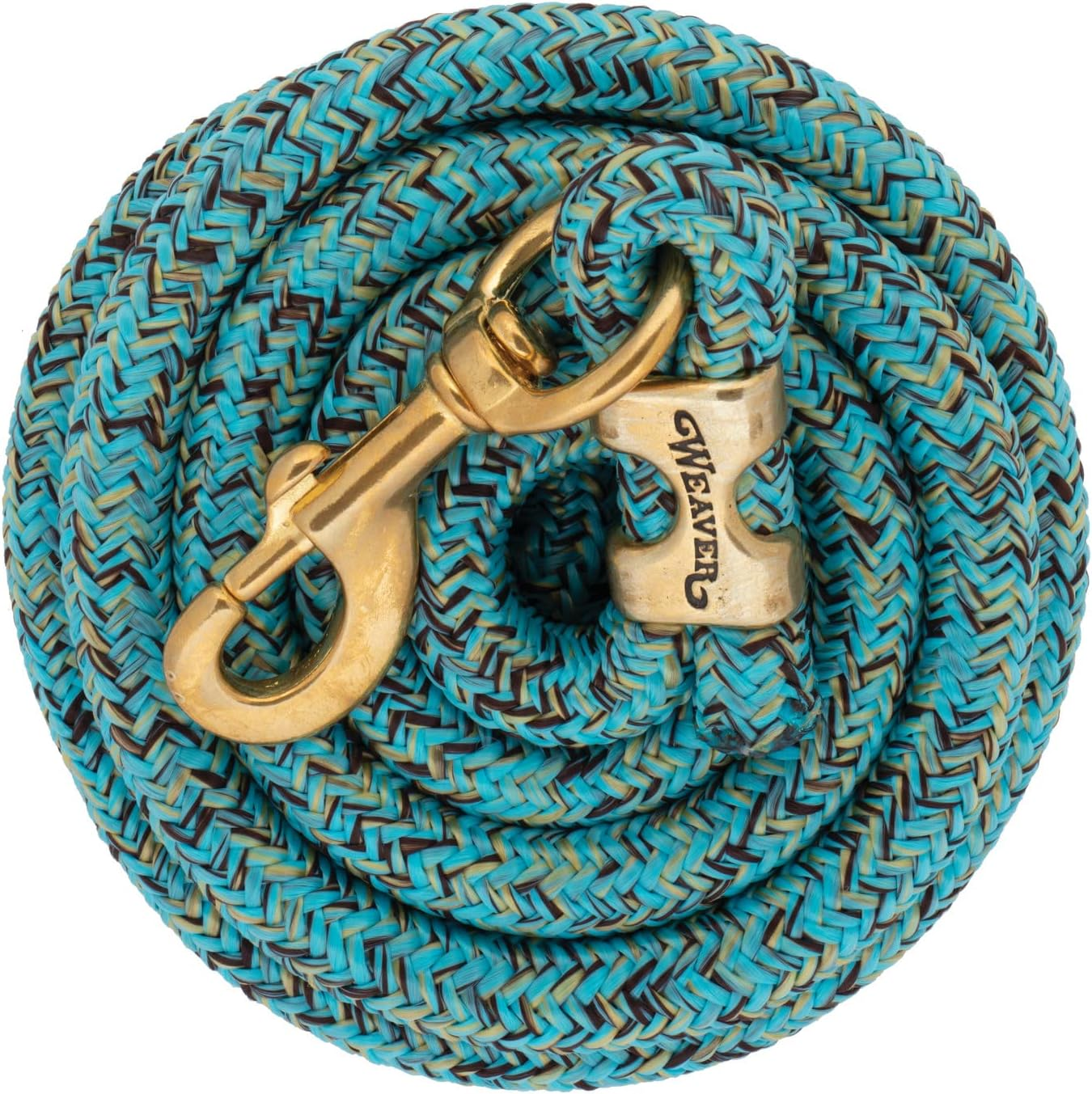 Weaver Leather Poly Lead Rope with Solid Brass 225 Snap, Teal Green
