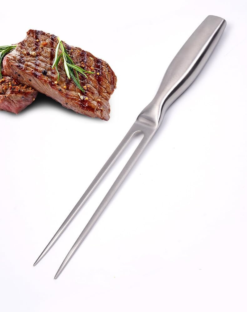 WADY 10.6 Inch/27Cm Stainless Steel BBQ Carving Fork, Meat Fork for Kitchen & Outdoor Grilling (Silver)