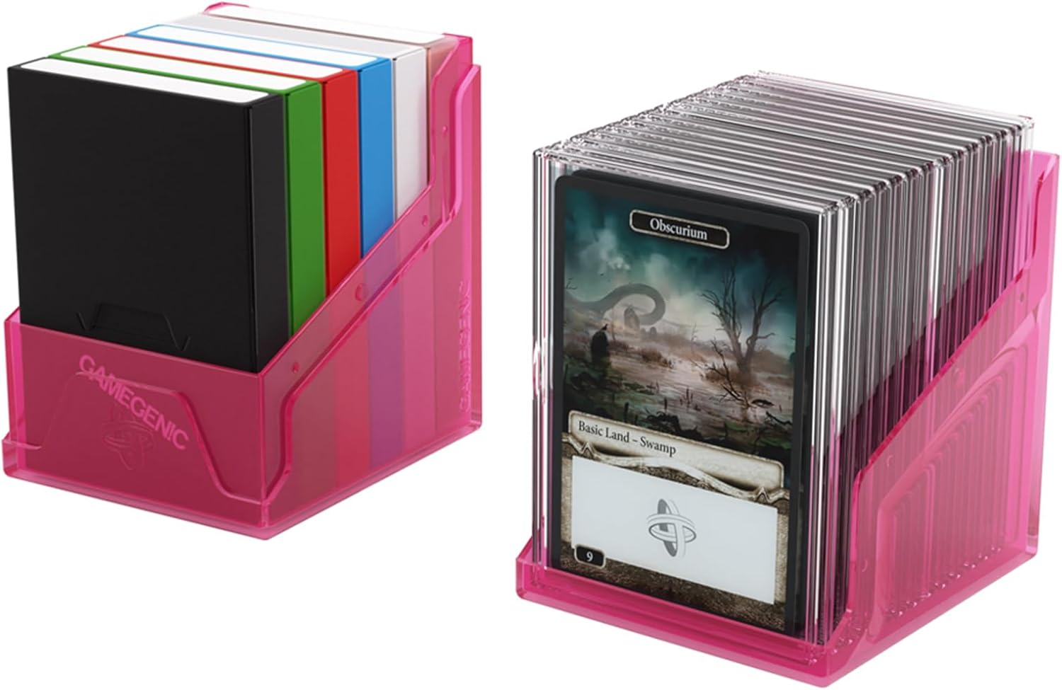 Gamegenic Bastion 100+ XL Deck Box - Compact, Secure, and Perfectly Organized for Your Trading Cards! Safely Protects 100+ Double-Sleeved Cards, Pink Color, Made image number 3