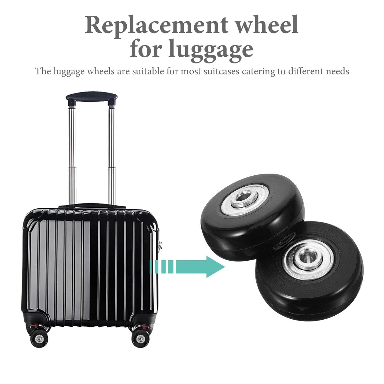 CALLARON 2Pcs Wheel Accessories Luggage Suitcase Swivel Caster Wheels Replacement Kit Travel image number 5