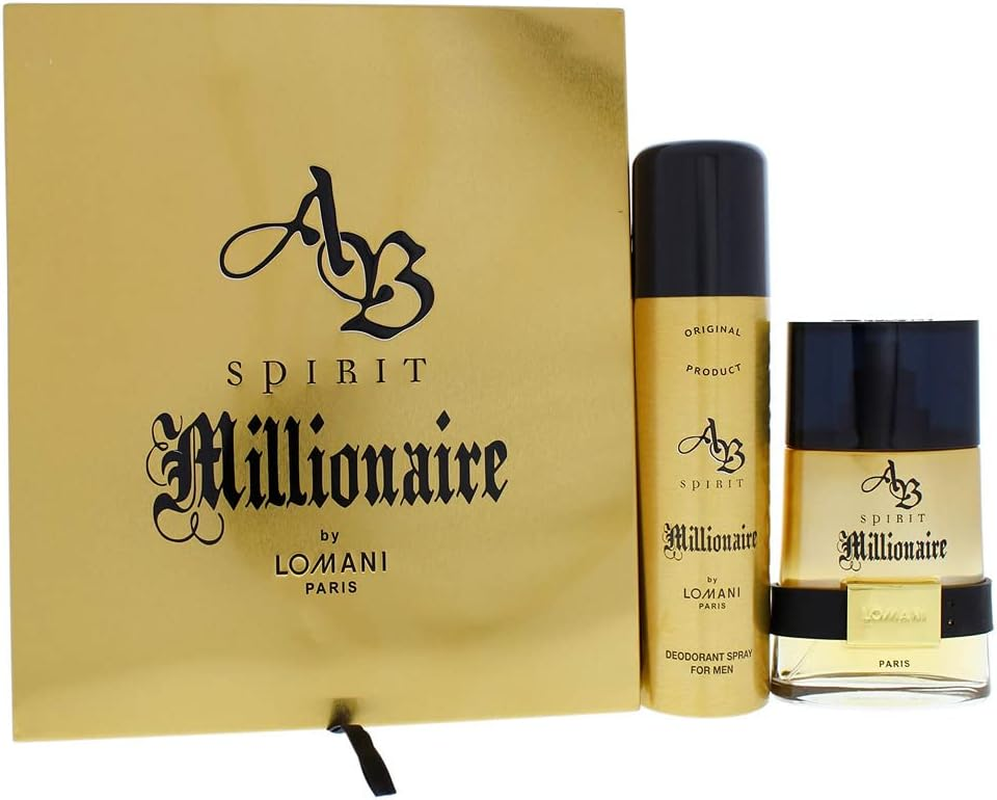 Lomani Spirit Millionare Eau De Toilette 2 Piece Gift Set for Men