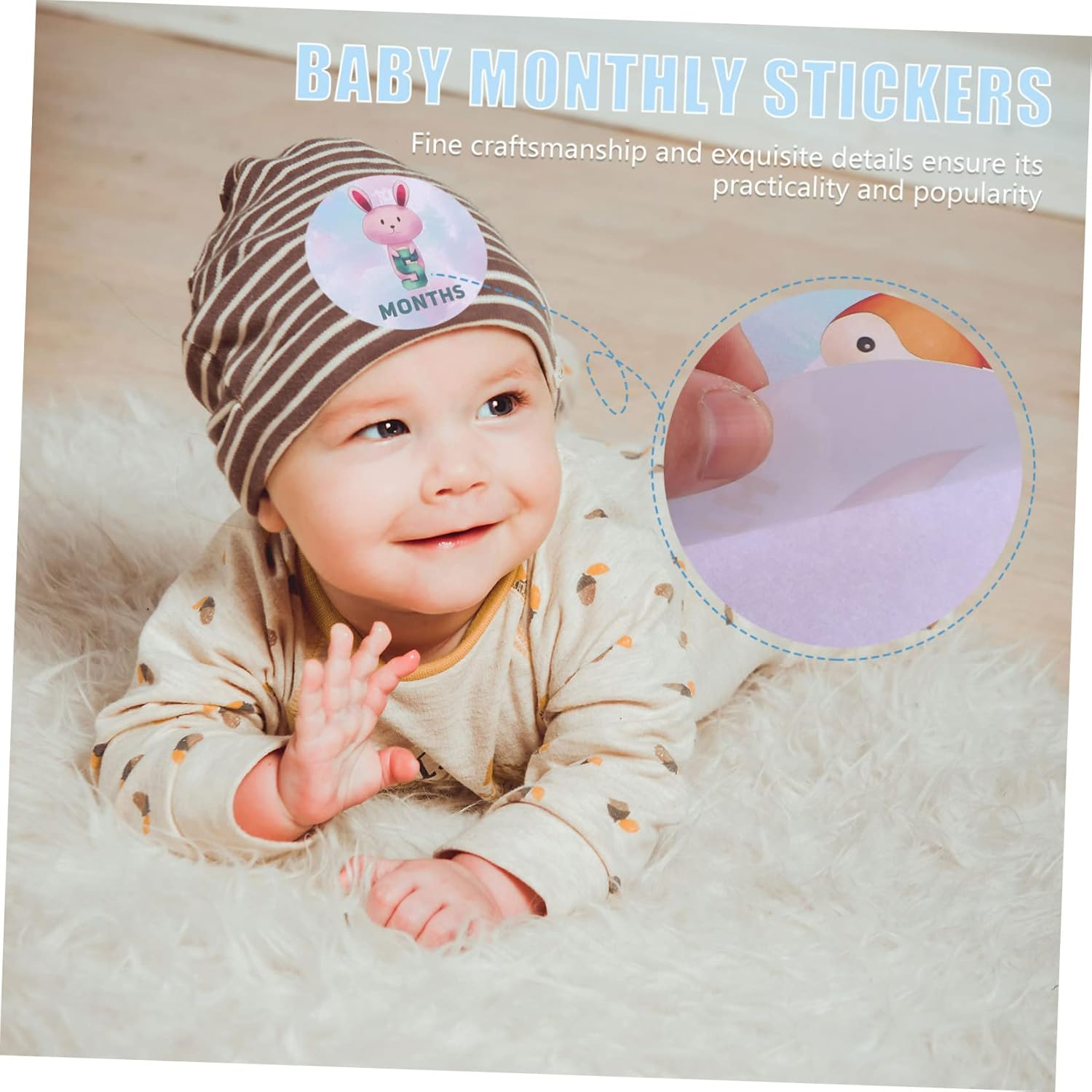 TEHAUX Creative Newborn Monthly Sticker Photo Props for Nursery Milestone Photo Supplies to Capture Babys Growth and First Year Memories image number 5