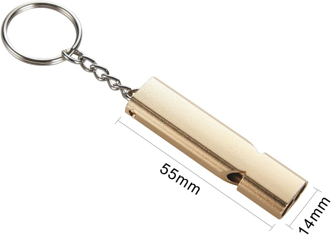 NOOPEL 2 Pack Emergency Whistles High Pitch Double Tubes Survival Lifeguard Whistle Lanyard Keychain Outdoor Camping Hiking Boating Hunting Fishing image number 6