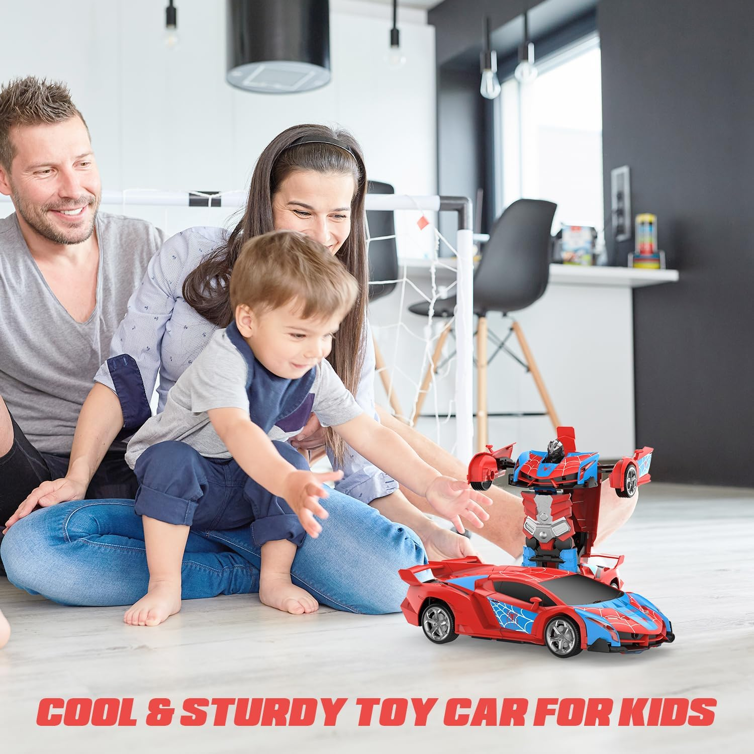 DEERC Spider RC Car Transform Robot, 2.4Ghz Remote Control Spider Cars for Kids, 1:18 Scale Robot Toy Car W/One-Key Transformation, 360&deg; Rotation, Auto Mode, Rechargeable Battery, Robot for Man Boys image number 4