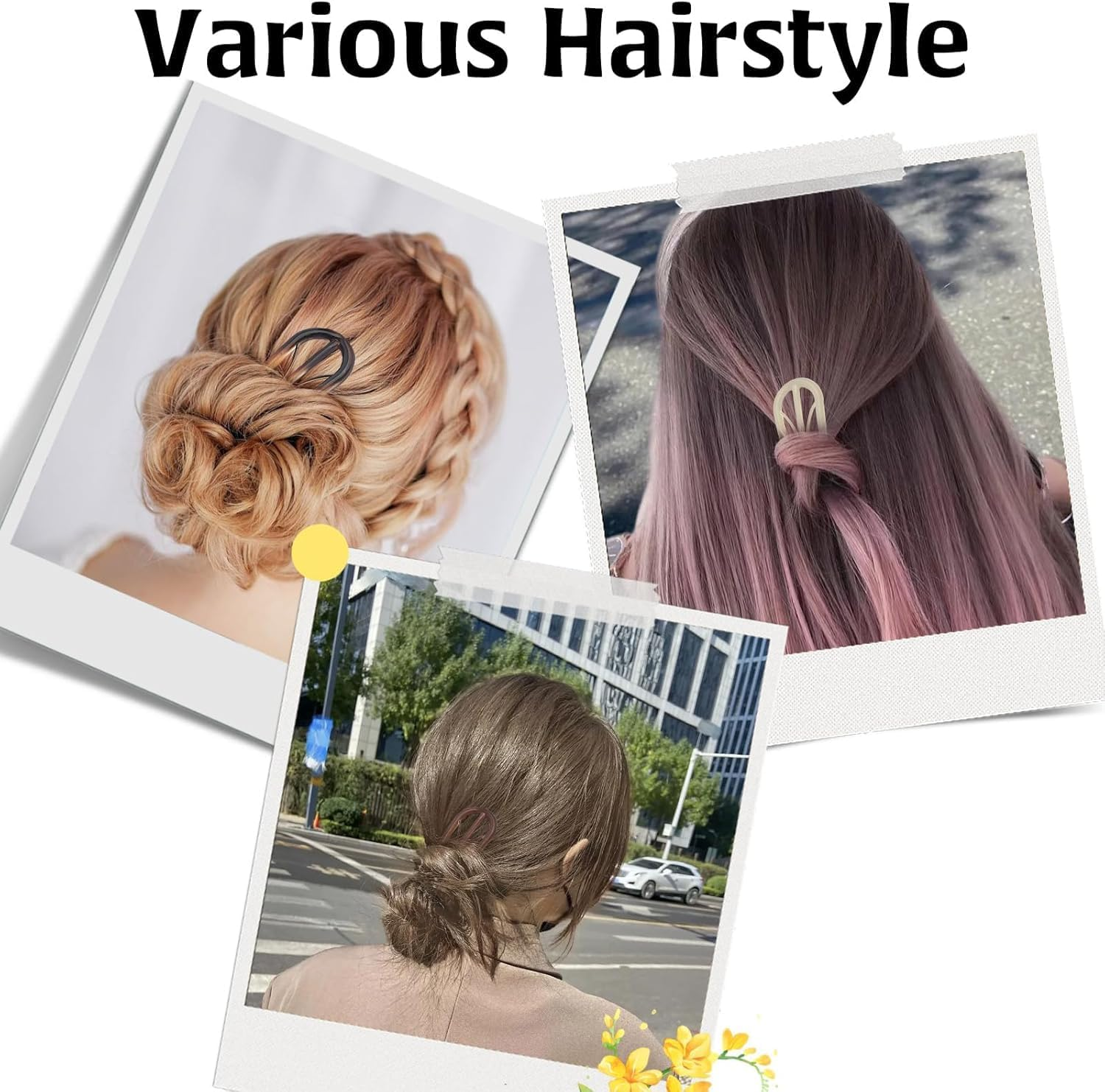 6Pcs U Shaped Hair Pins French Twist Forks - Retro Internal Teeth Clips and Sticks for Styling