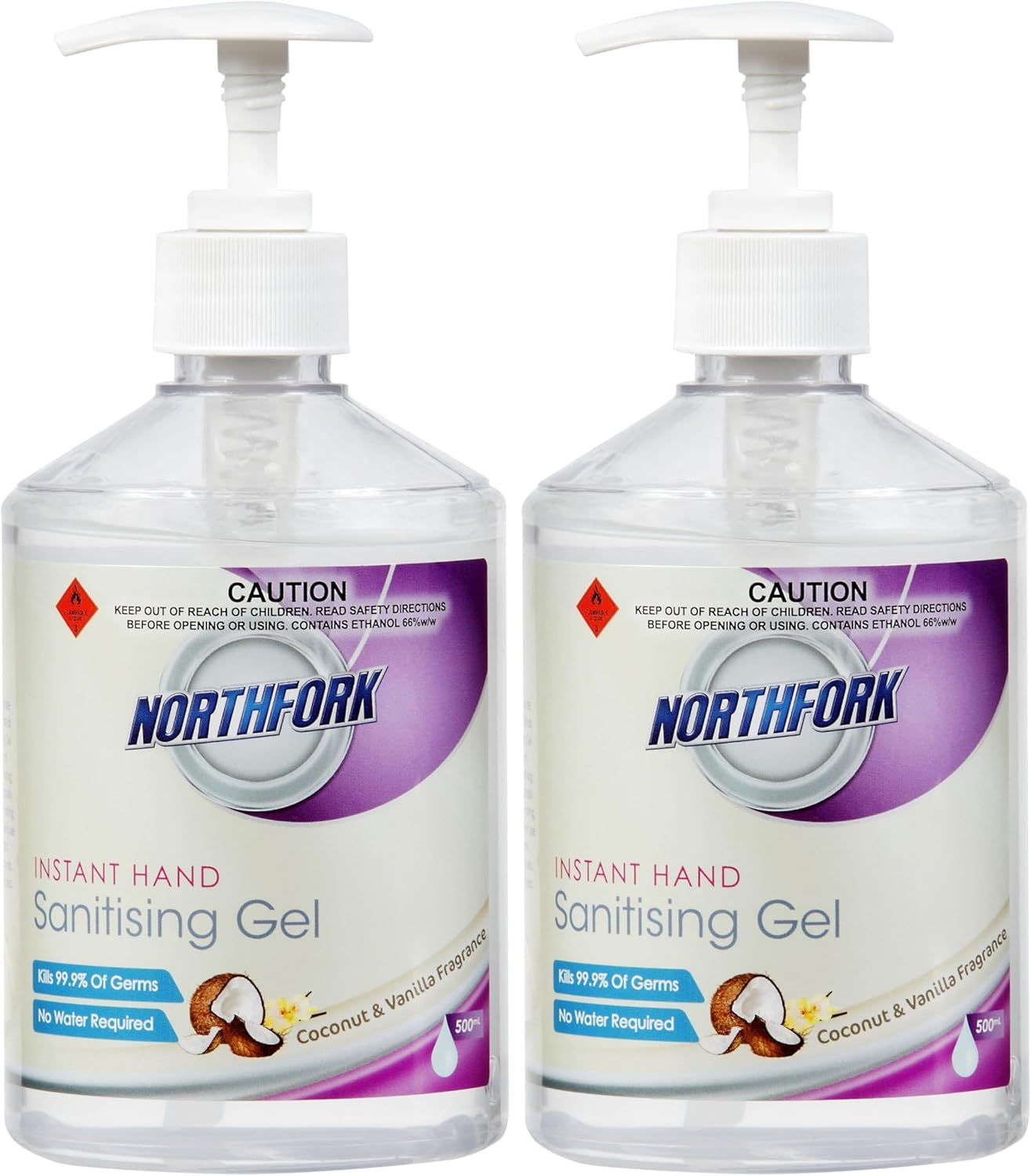 Northfork Hand Sanitiser Gel Coconut and Vanilla, 500Ml image number 1