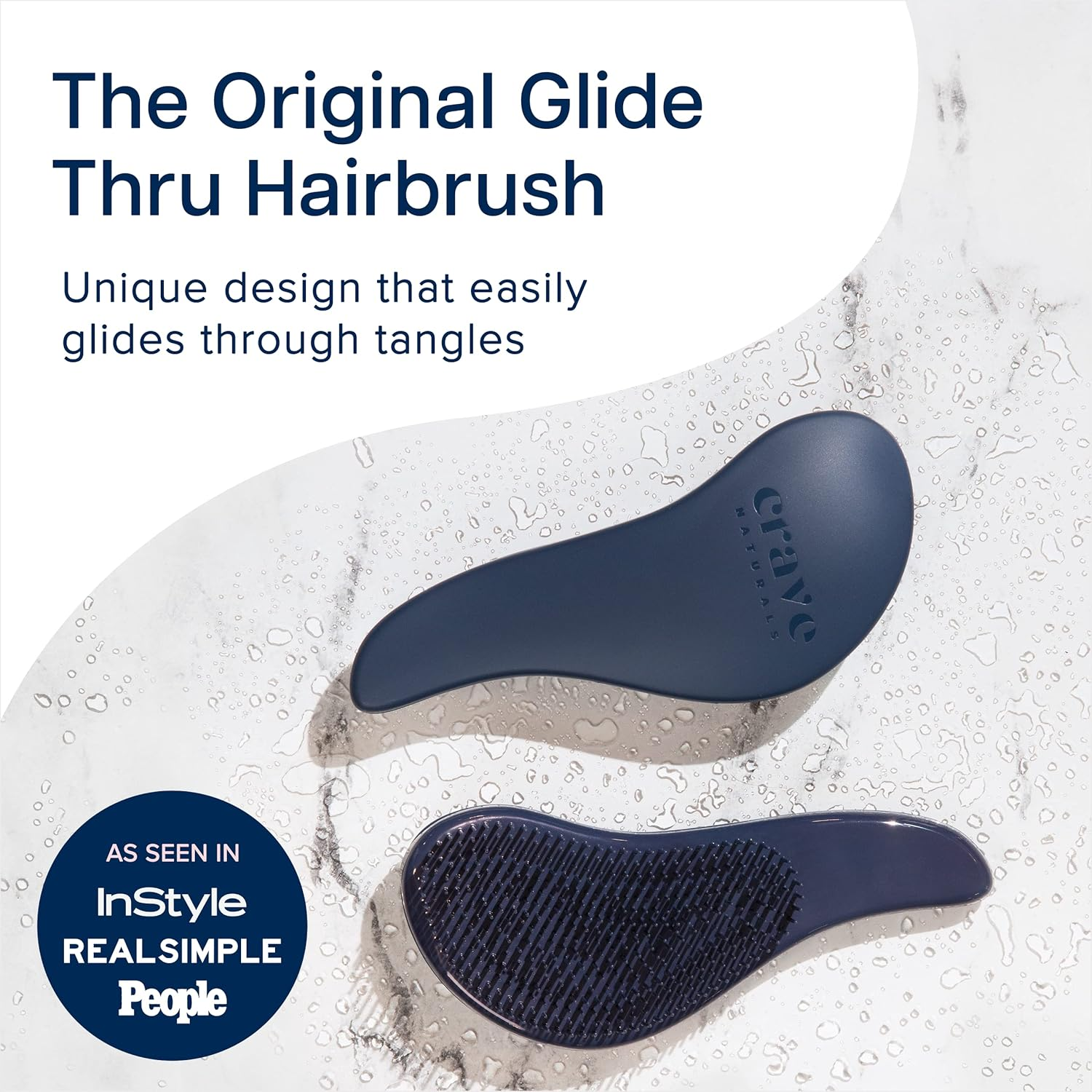 Detangling Brush - Glide Thru Detangler Hair Comb or Brush - No More Tangle - Adults & Kids - (Blue) image number 5