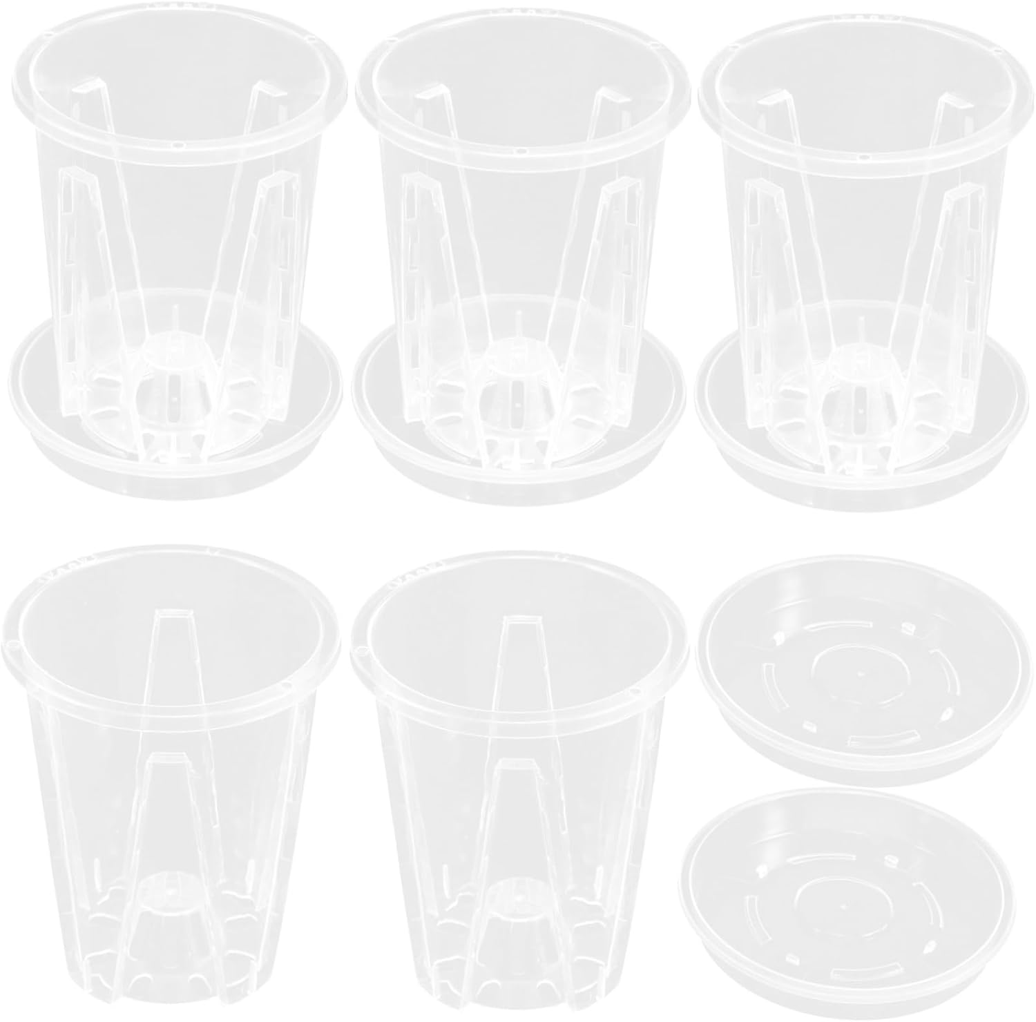 SUPVOX 5Sets Orchid Pots Saucers Breathable Slotted for Healthy Root Growth for Orchids and Flower Gardening image number 6