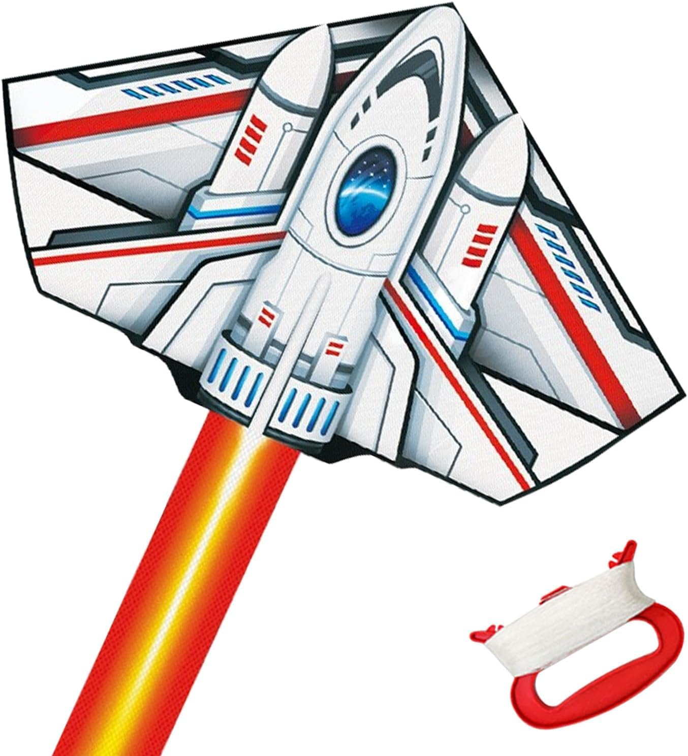 Hapurs Large Kite, Single Line Colorful Kites with Long Tail Beginner, Beach Kite with Winding Handle and Line for Kids and Audlts Beach Outdoor Park Games Activities - Dinosaur image number 3