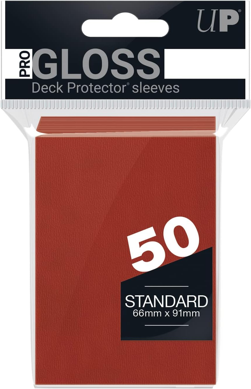 Ultra Pro Pro-Gloss Standard Deck Protector Sleeves, Red (Pack of 50)