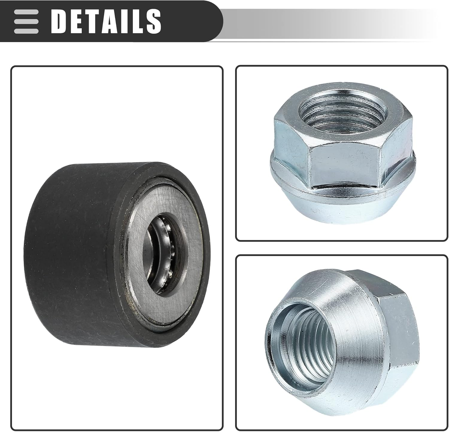 X AUTOHAUX Universal Wheel Stud Installer Tool, Tire Stud Tool, M12X1.25 M12X1.5 M14X1.5, Iron, with 3/4" Hex Wheel Lug Nuts, Silver Tone, 1 Set image number 3