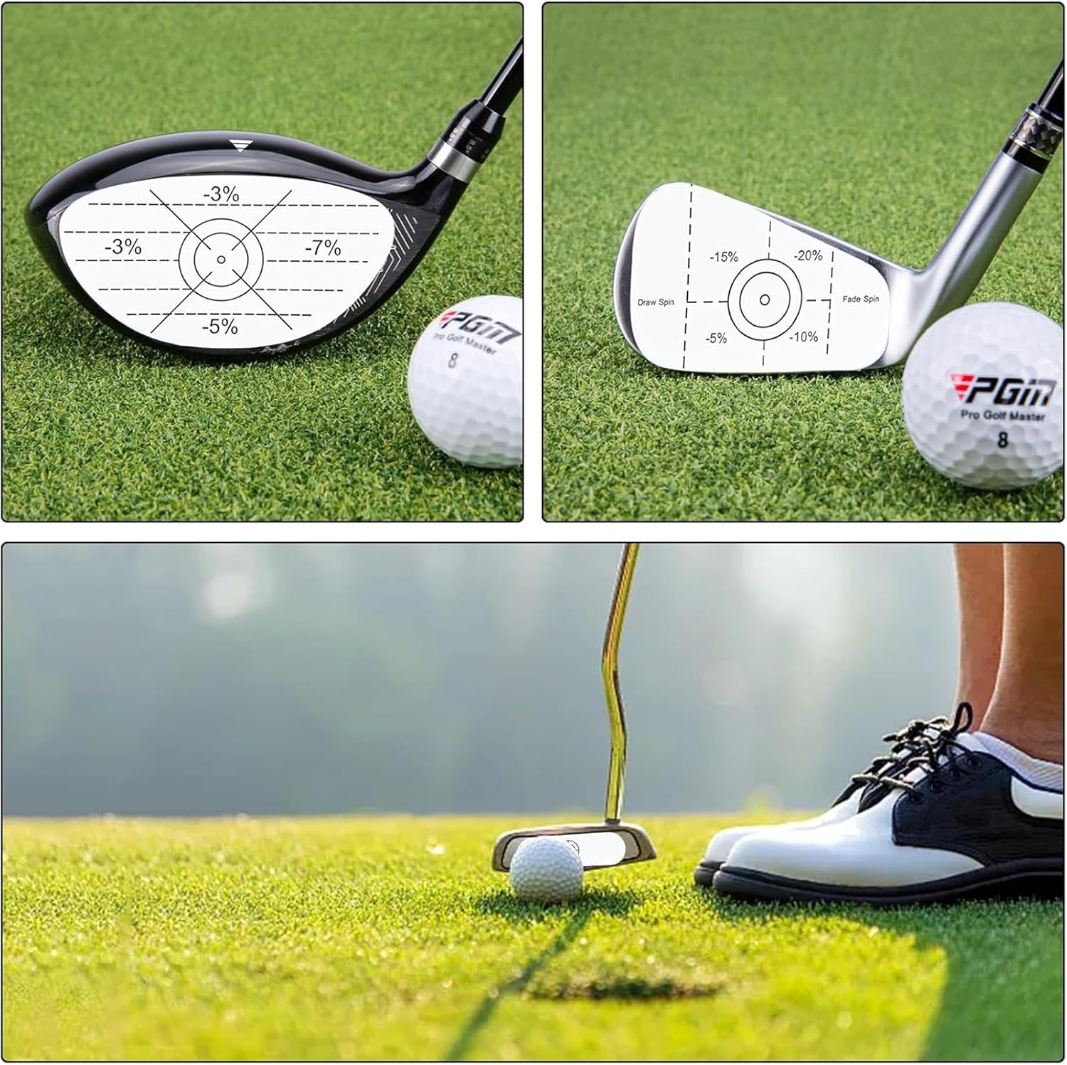 Yeanifeana 300PCS Golf Impact Tape Labels, Swing Training Stickers for Sweet Spot Analysis, Improve Accuracy & Distance, Self-Teaching Golf Practice Aid image number 1