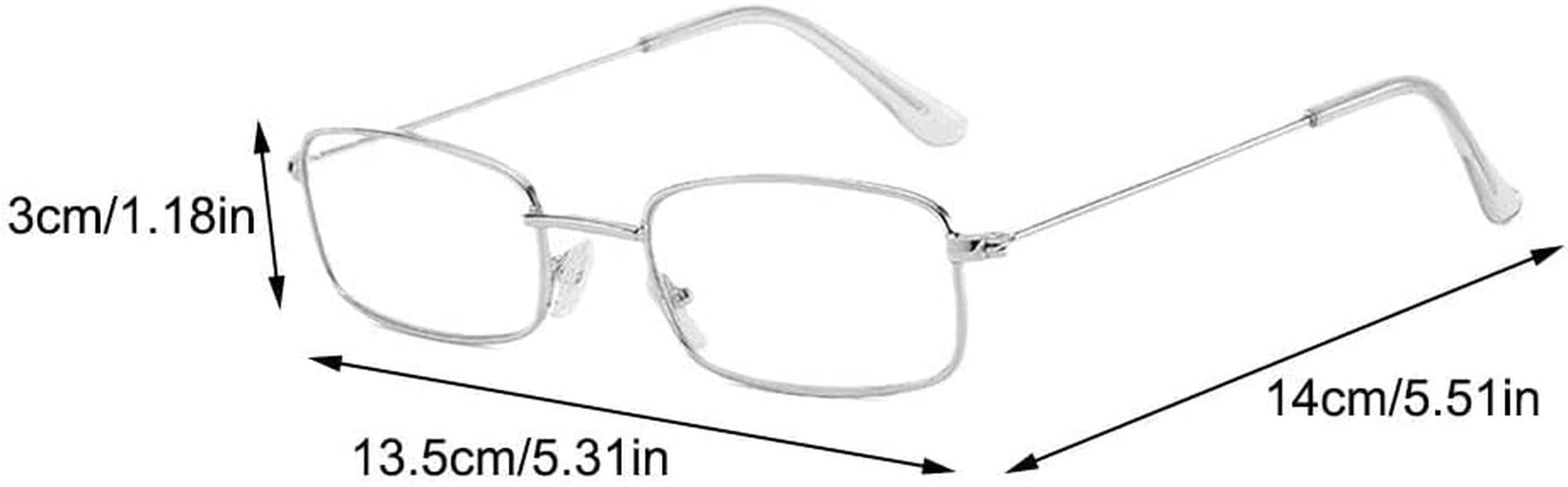 Small Square Clear Lens Glasses for Women Men Rectangle Metal Frame Eyeglasses Cosplay Party Costume Eyewear image number 5