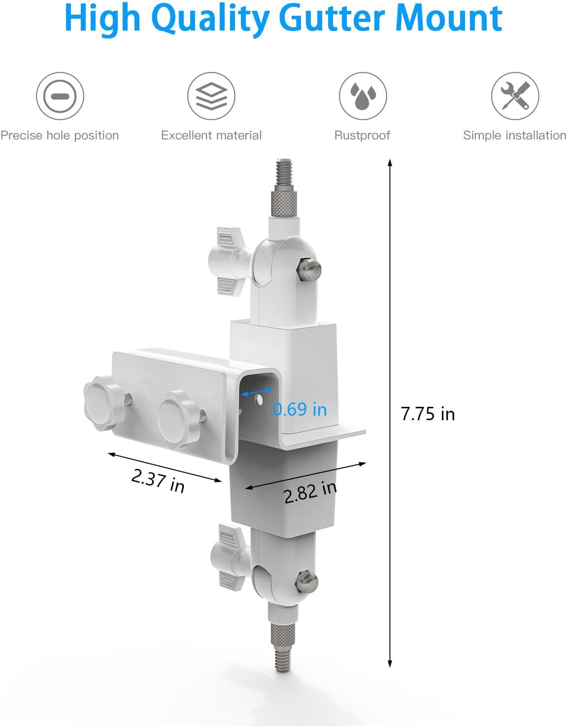 TIUIHU 2 in 1 Camera Gutter Mount for Reolink Argus 4 Pro/Argus 3 Pro/Argus 3 Ultra/Argus Eco Ultra Solar Surveillance Camera Outdoor Battery image number 1