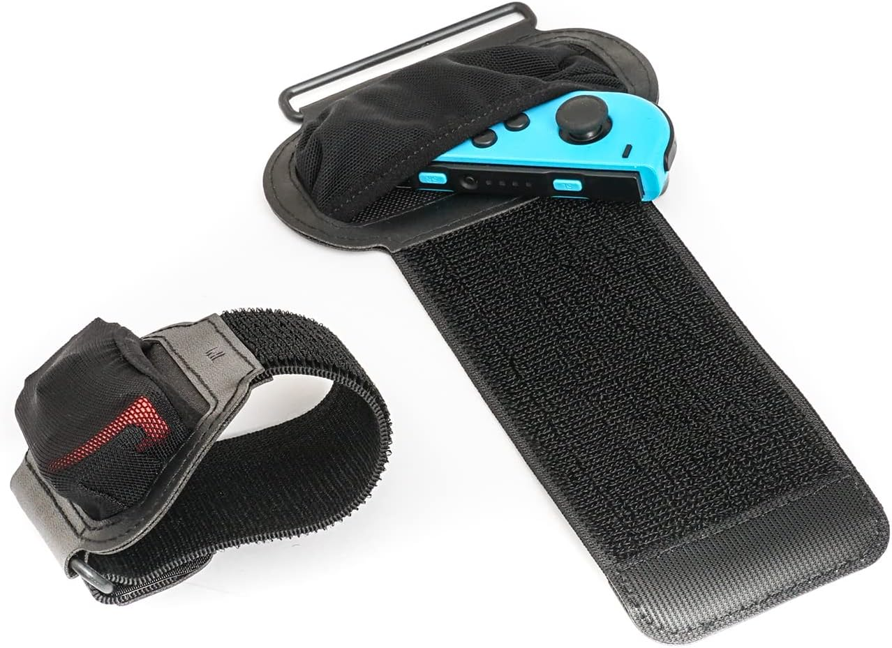 TFY Adjustable Elastic Strap for Nintendo Switch Just Dance, Sports and Ring Fit Adventure - Fits 4.5-8 Inches Wristband,12.5-22 Inches Thigh - Comfortable and Sturdy - 2 Wristbands and 2 Extensions image number 4