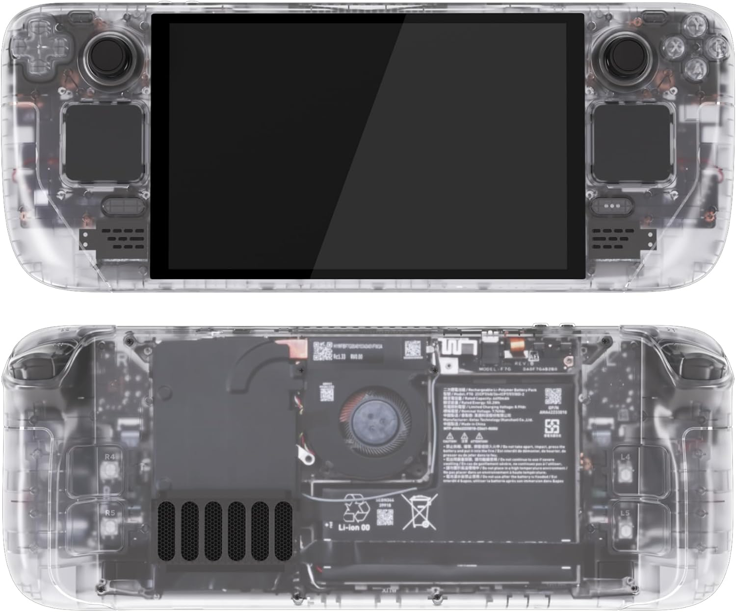 Extremerate Replacement Full Set Housing Shell with Buttons for Steam Deck OLED Handheld Console, Custom DIY Clear Atomic Purple Faceplate Back Plate Trackpad Case for Steam Deck OLED Console