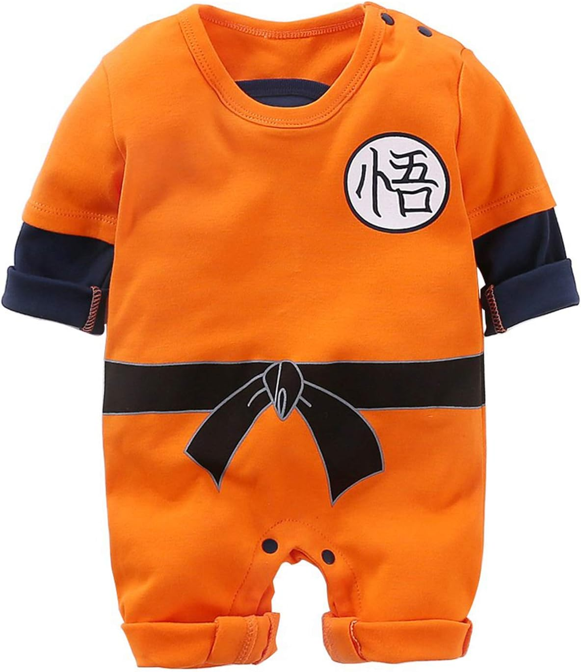 Daimenmeng Baby Romper Jumpsuits Cosplay Newborn Cotton Bodysuit One Piece Clothes for Boy Orange 9-12 Months/80, Orange image number 1