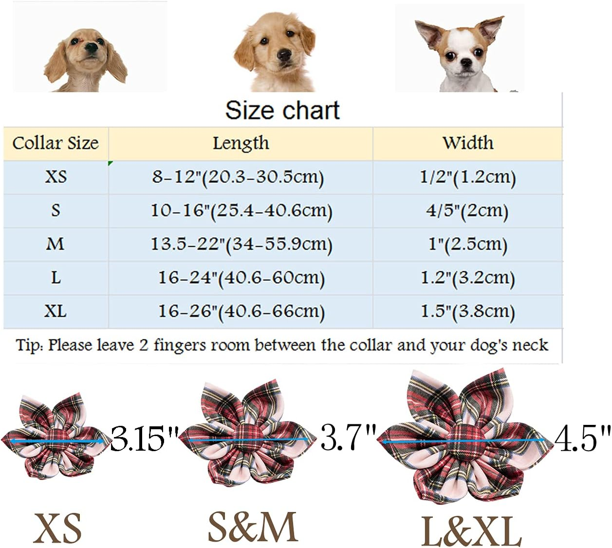 ARING PET Dog Collar with Flower, Dog Collar with Removable Flower, Adorable and Adjustable Christmas Dog Collar for Boy and Girl Dogs. image number 4