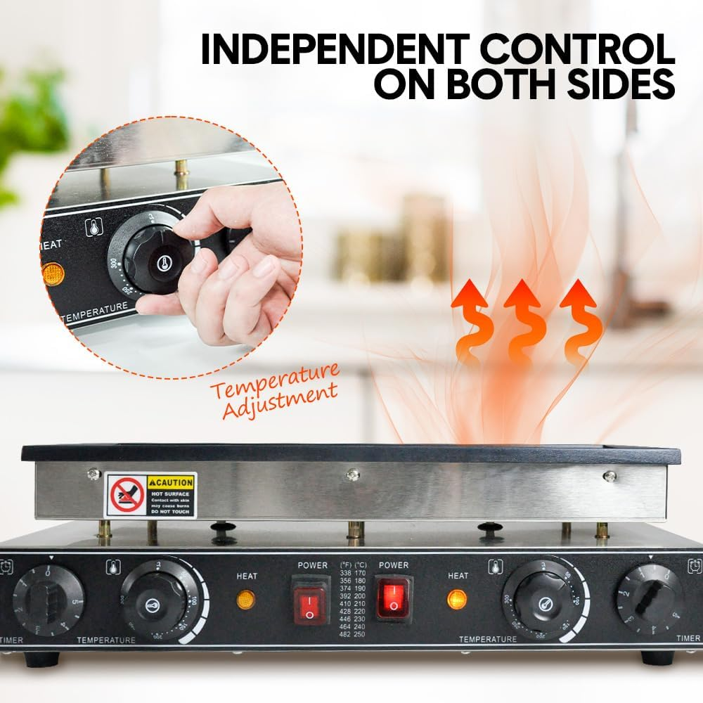 ALSTON Electric Pancake Maker Waffle Dutch Baker Machine Commercial Nonstick Pancake Maker for Making 50PCS, Teflon Poffertjes Dorayaki for Home Restaurants Cafes Bakery