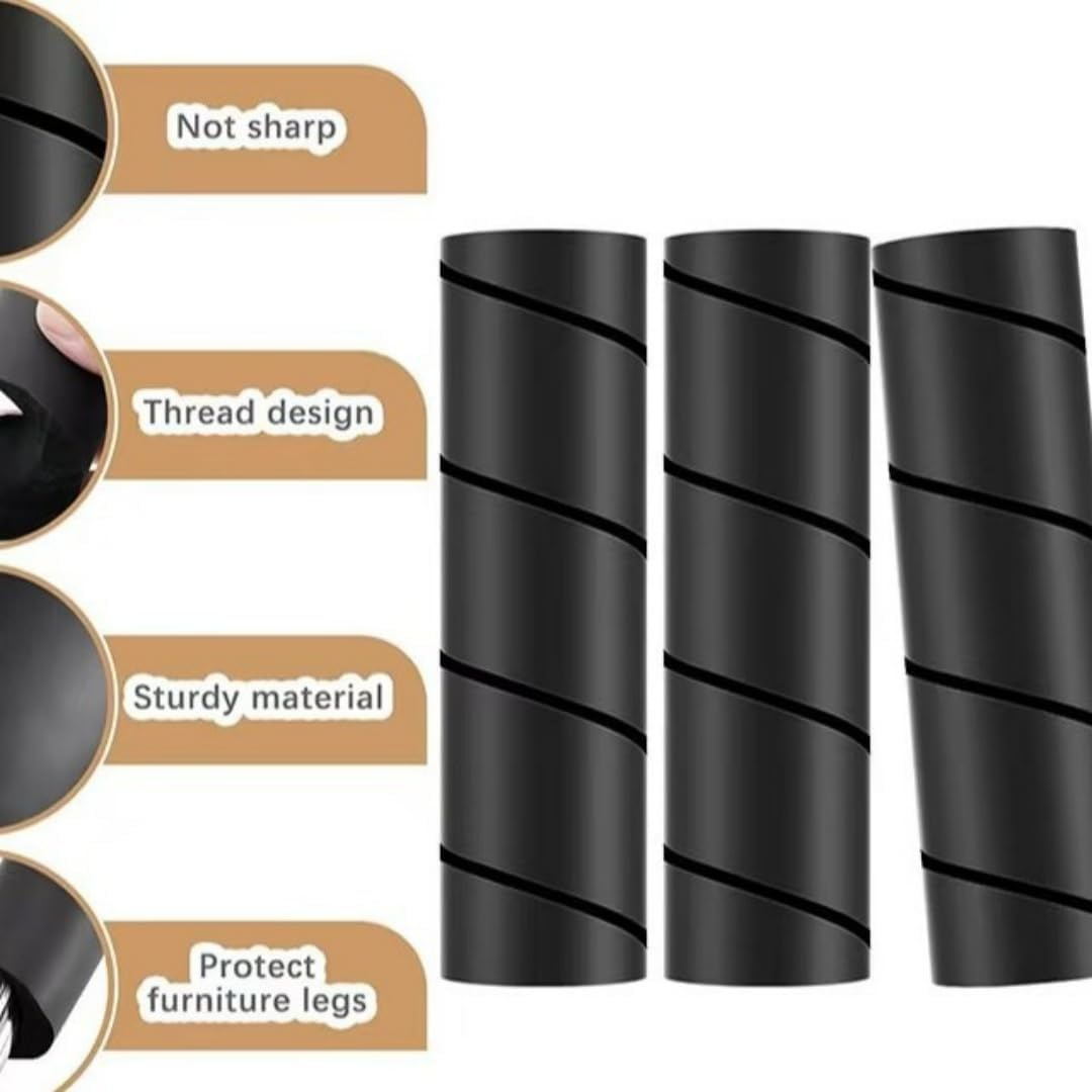 8 Pcs Bed Frame Toe Protectors,6" Foam Bed Frame Leg Covers,Bed Leg Protectors,No Adhesive or Glue,Prevent Toe-Stubbing Incidents from Hard Furniture (Black) image number 1