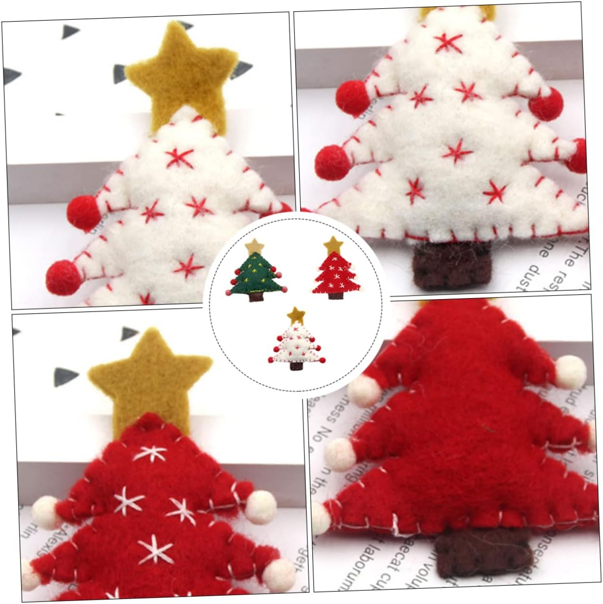 3Pcs Christmas Tree Felt Pendants Unique Decor for Boys and Girls Holiday Accessories Random Colors for Christmas Decorations and Festive Celebrations