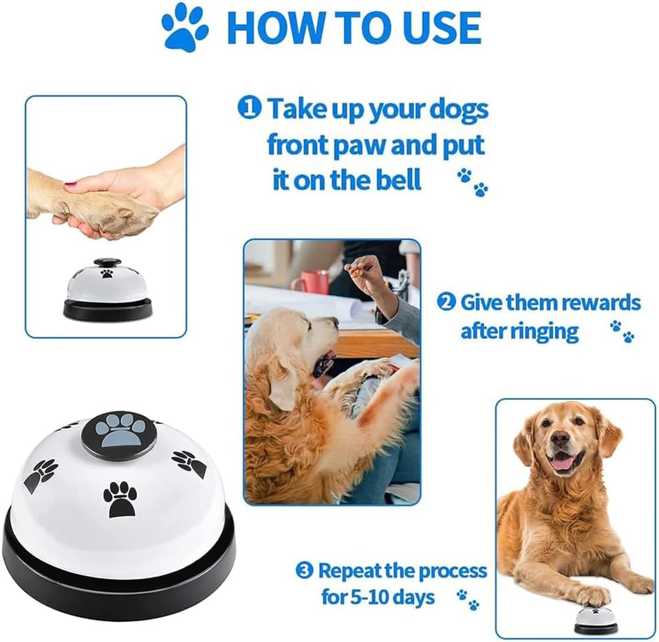 Anicy Pack of 3 Cat Bell Dog Bell - Table Bell, Table Bell, Pet Training Bell for Communication during Pet Training, Cats and Dogs