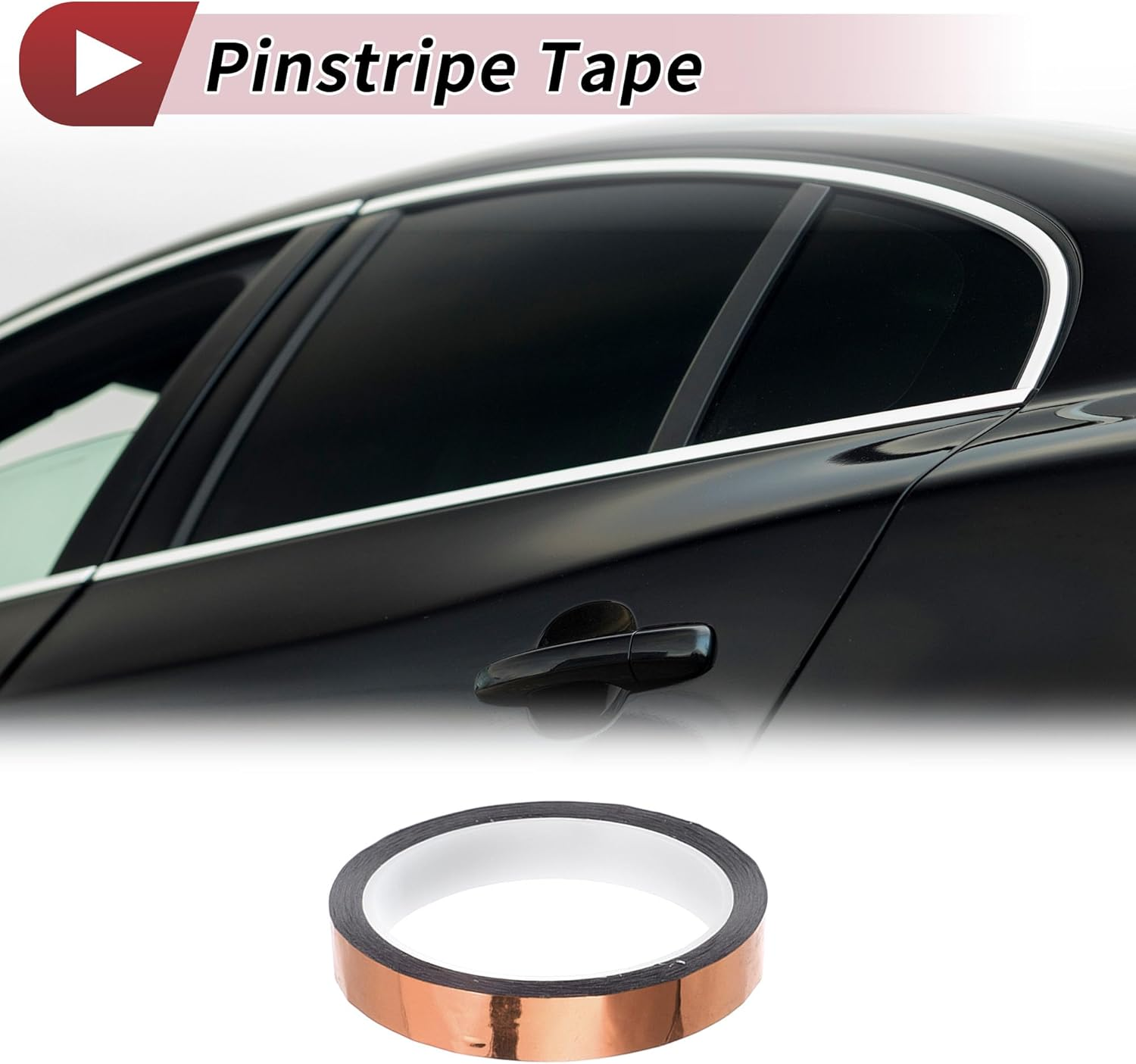 X AUTOHAUX Pinstripe Tape 164.04Ft X 0.59" Car Stripes Pinstripe Decals for Car, Motorcycle and Boat, Racing Stripes DIY Stickers Mirror Champagne 1 Pc image number 2