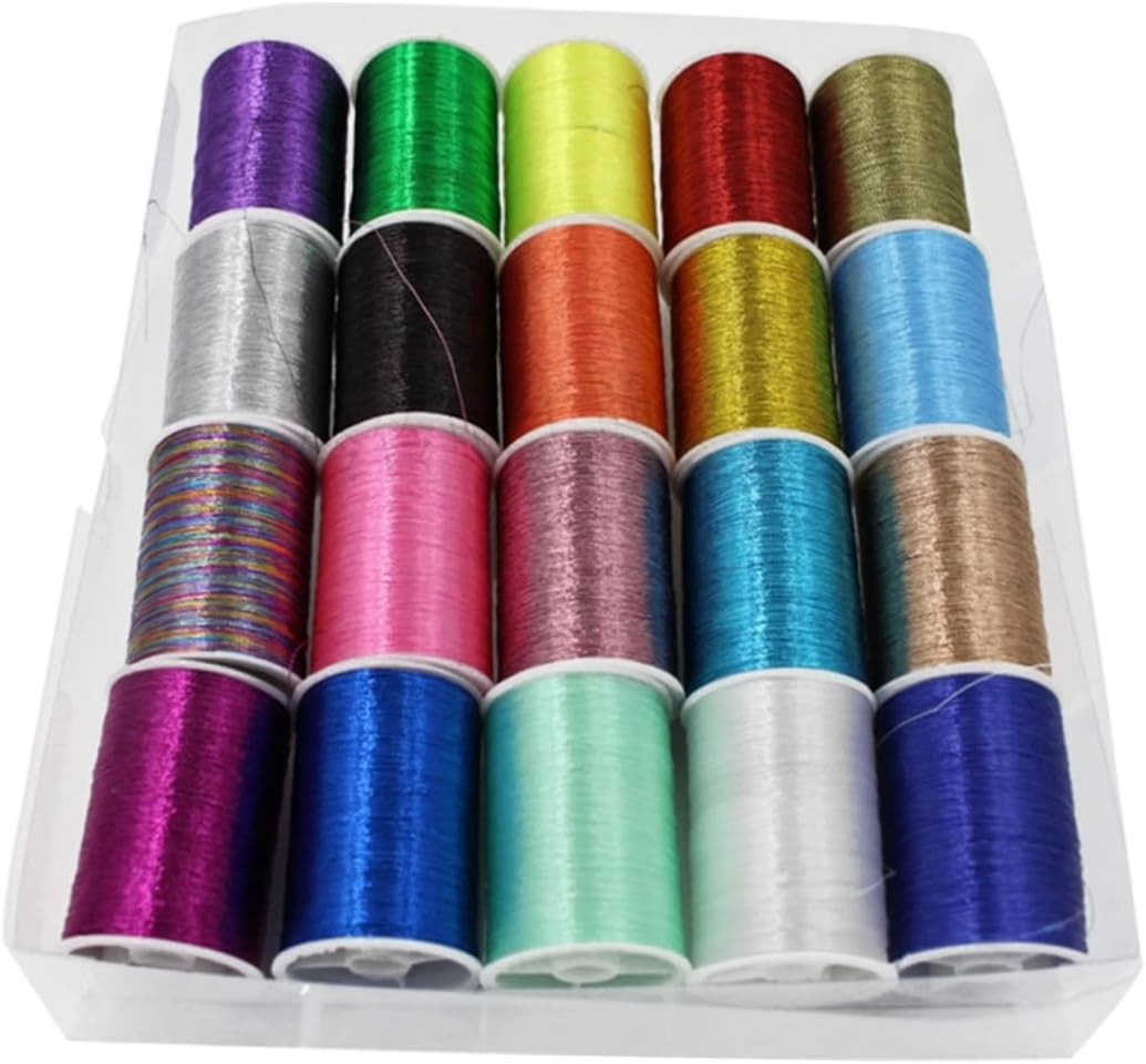 Tofficu Metallic Thread Collection Embroidery Flosses in Glittery Colours Enhance Your Sewing Embroidery Glamour image number 1