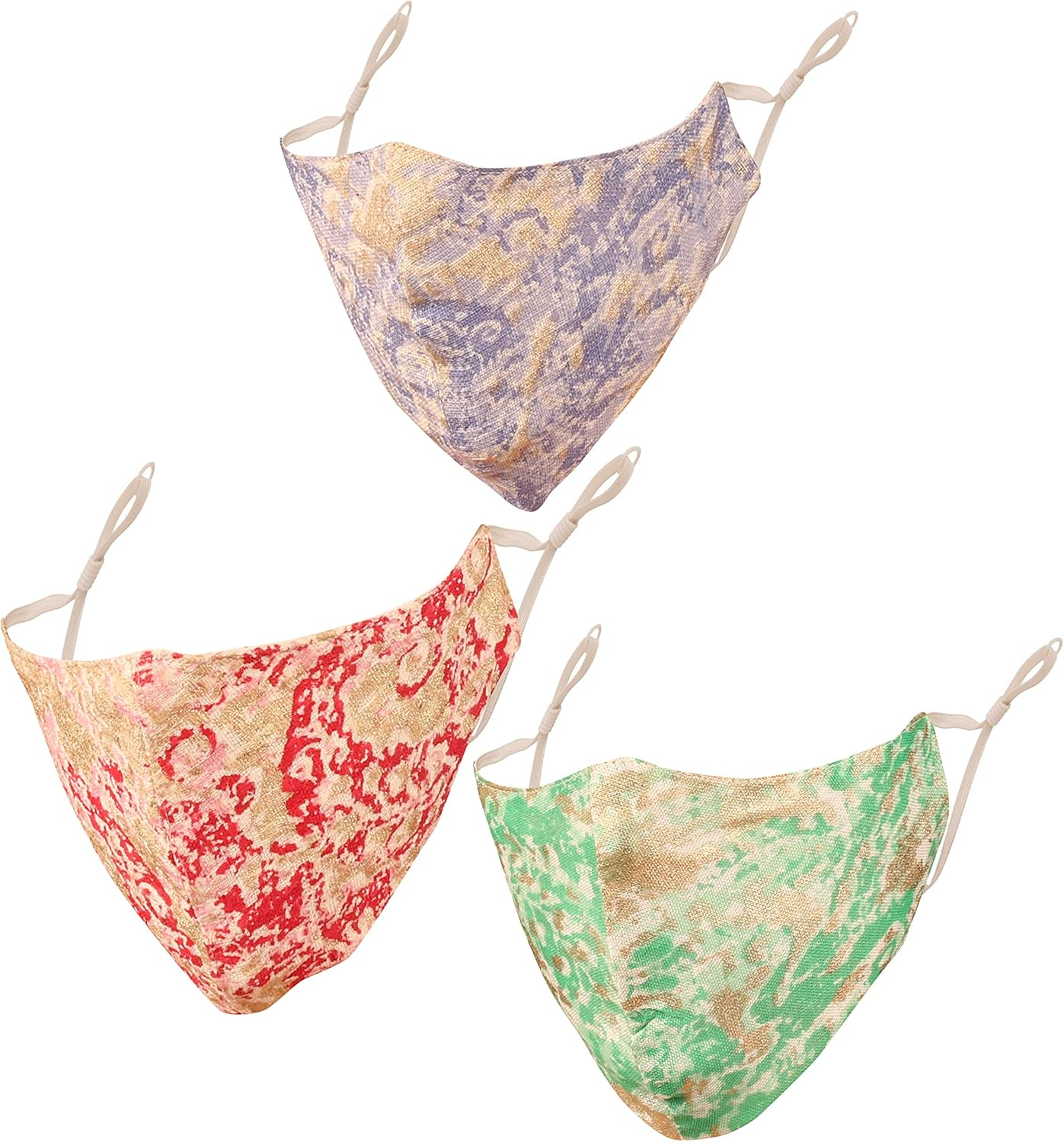 Touchstone Cotton Adjustable Filter Pocket 3 Layer Face Mask Reusable Washable for Men, Women