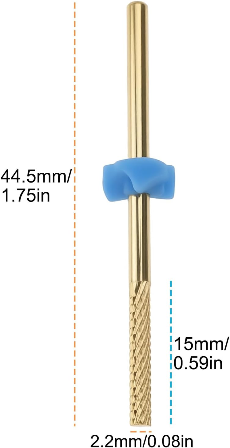 Briny River 2PCS Nail Drill Bits #170 Carbide Drill Bit Diameter 2.2Mm Grinding Length 15Mm Total Length 44.5Mm image number 4