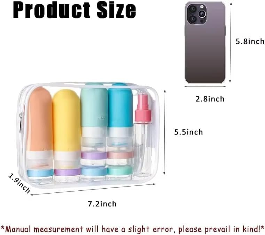 16 Pack Portable Travel Bottles Set, BPA Free Silicone, Leak Proof Squeezable Wide Mouth Containers for Toiletries, Shampoo, Lotion, Sunscreen, Conditioner, Hand & Body Wash, Refillable (White Pack) image number 1