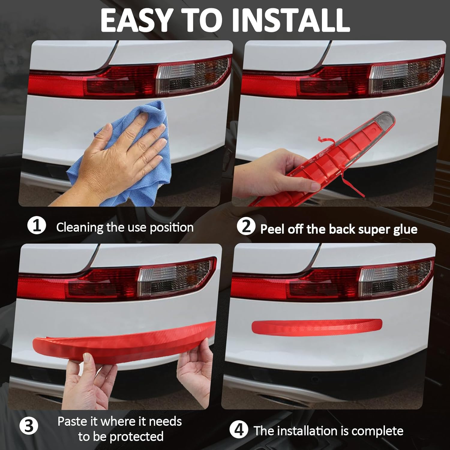 Bokwin 2-Packs Black Anti-Collision Patch Bumper Guard Strip Anti-Scratch Bumper Protector Trim Universal for Cars SUV Pickup Truck