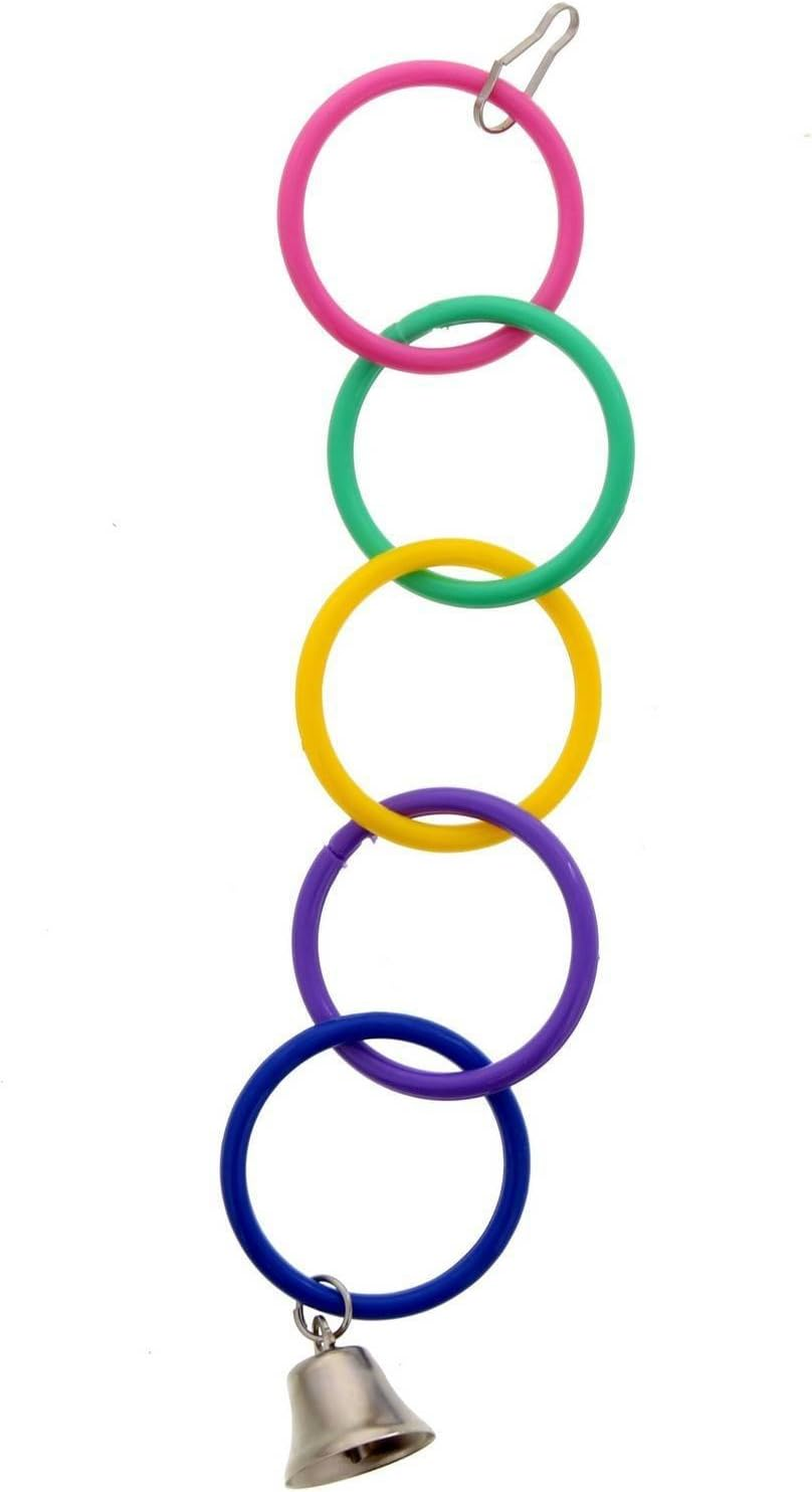 Bird Toy Olympic Ring with Bell Bird Aviary Toy Health Interactive Cage Ornament image number 3