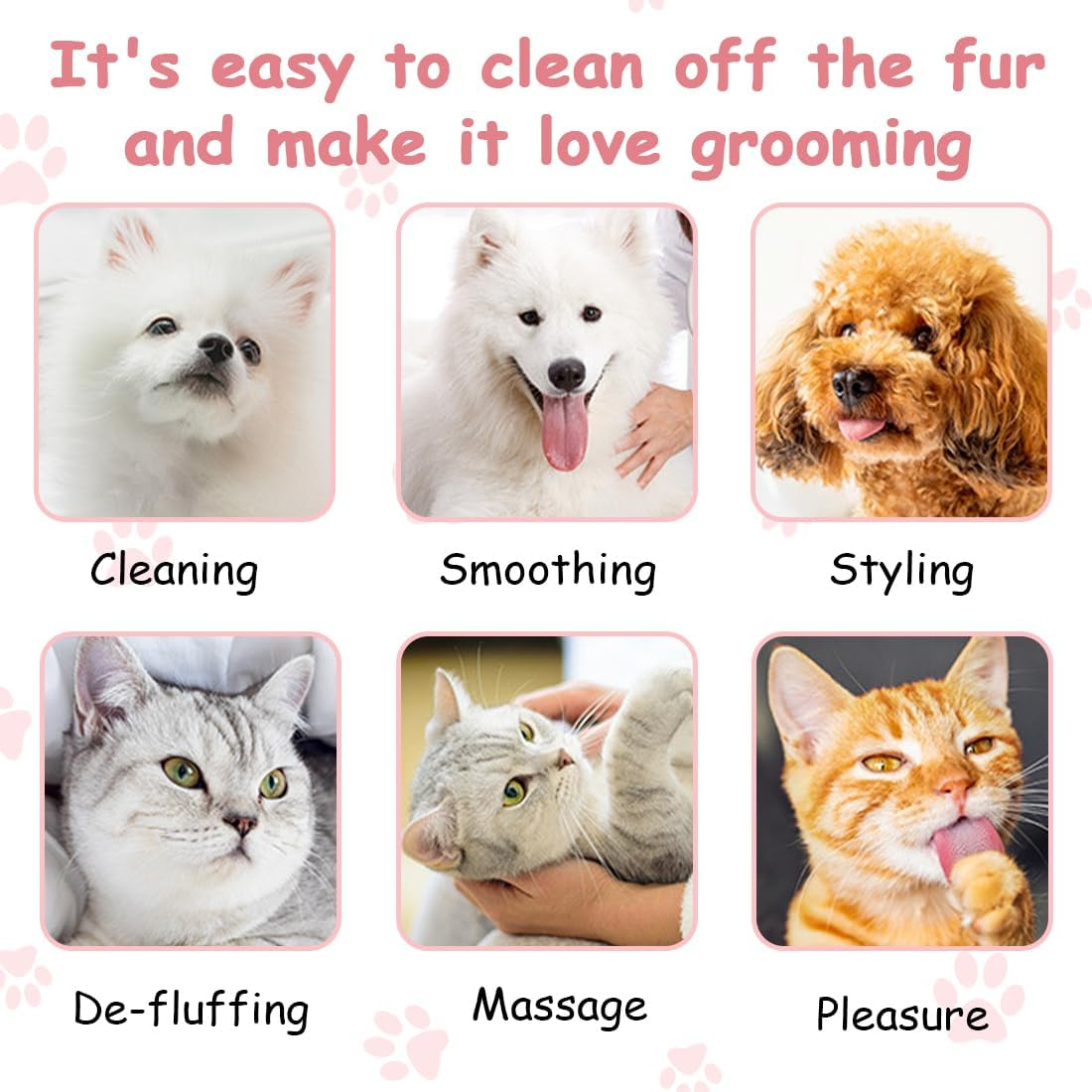 EIYVPRA Cat Brush, Cat Brush with Release Button, Cat Brush Long Hair and Cat Brush Short Hair, Self-Cleaning Cat Hair Brush, for Removing Loose Fur and Massage image number 1